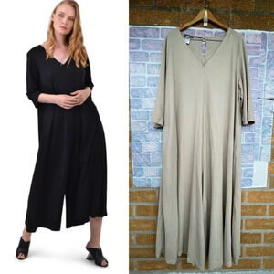Alembika Knit V-Neck oversized Jumpsuit wide leg sz 4 / XL